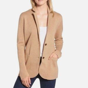 J. Crew Knit Sweater Blazer 2 Button Cotton Jacket Pockets